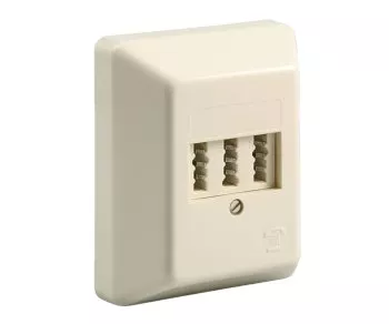 DINIC Telefon-Aufputzdose, NFN für ein Telefon und 2 Nebenstellen, DINIC Box mit Euroloch